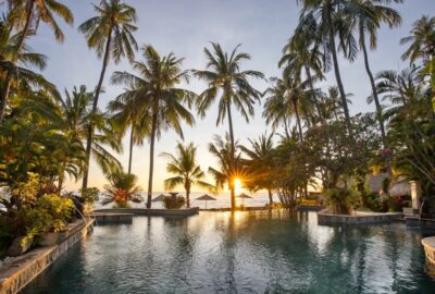 Sonnenuntergang Pool Alam Anda Resort