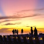 Sonnenuntergang Strand Safariboot Scubaspa Ying Yang