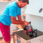 Kamera Reinigungsbecken Tauchsafariyacht Red Sea Aggressor II