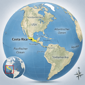 costa-rica Lage Costa Rica Weltkugel