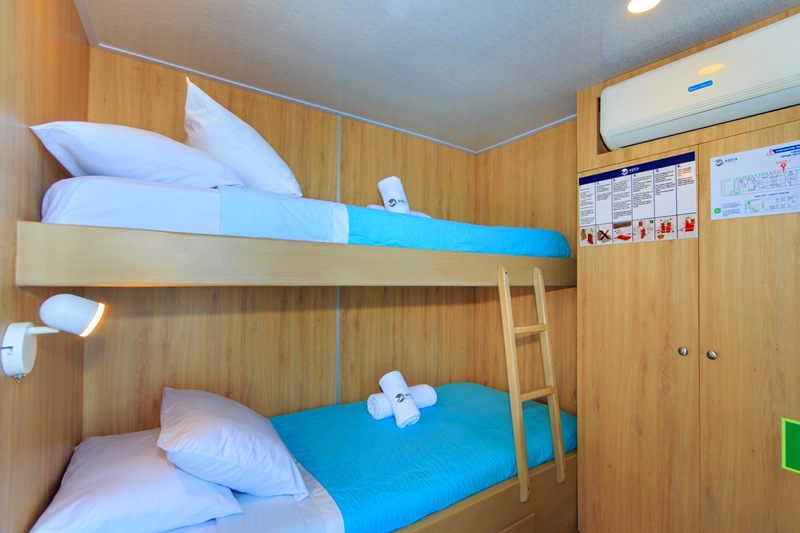 kabine-a-twin-od-aqua Stockbetten OD Safarischiff Aqua
