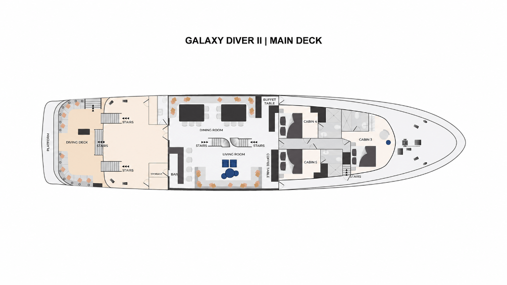 deckplan-hauptdeck-galaxy-diver-2 Tauchschiff Galaxy Diver 2