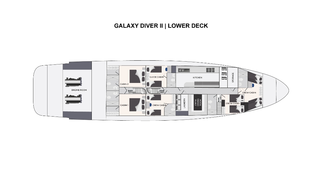 deckplan-unterdeck-galaxy-diver-2 Deckplan Tauchsafarischiff Galaxy Diver 2
